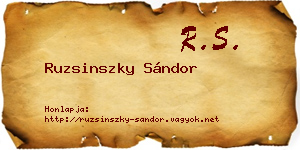 Ruzsinszky Sándor névjegykártya