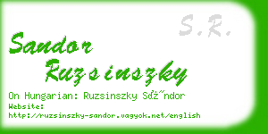 sandor ruzsinszky business card